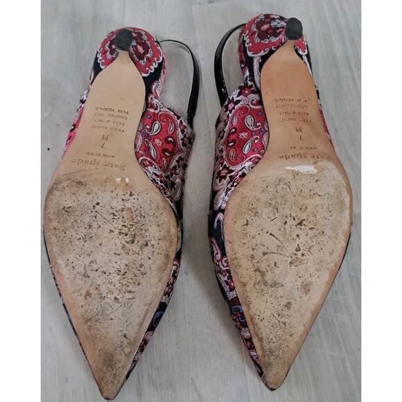 KATE SPADE Women's Valerie Pointed Toe Slingback Kitten Heel Pump 7M Broce - Picture 7 of 8